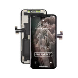 Écran de téléphone assemblé avec la marque « REPART » sur fond blanc