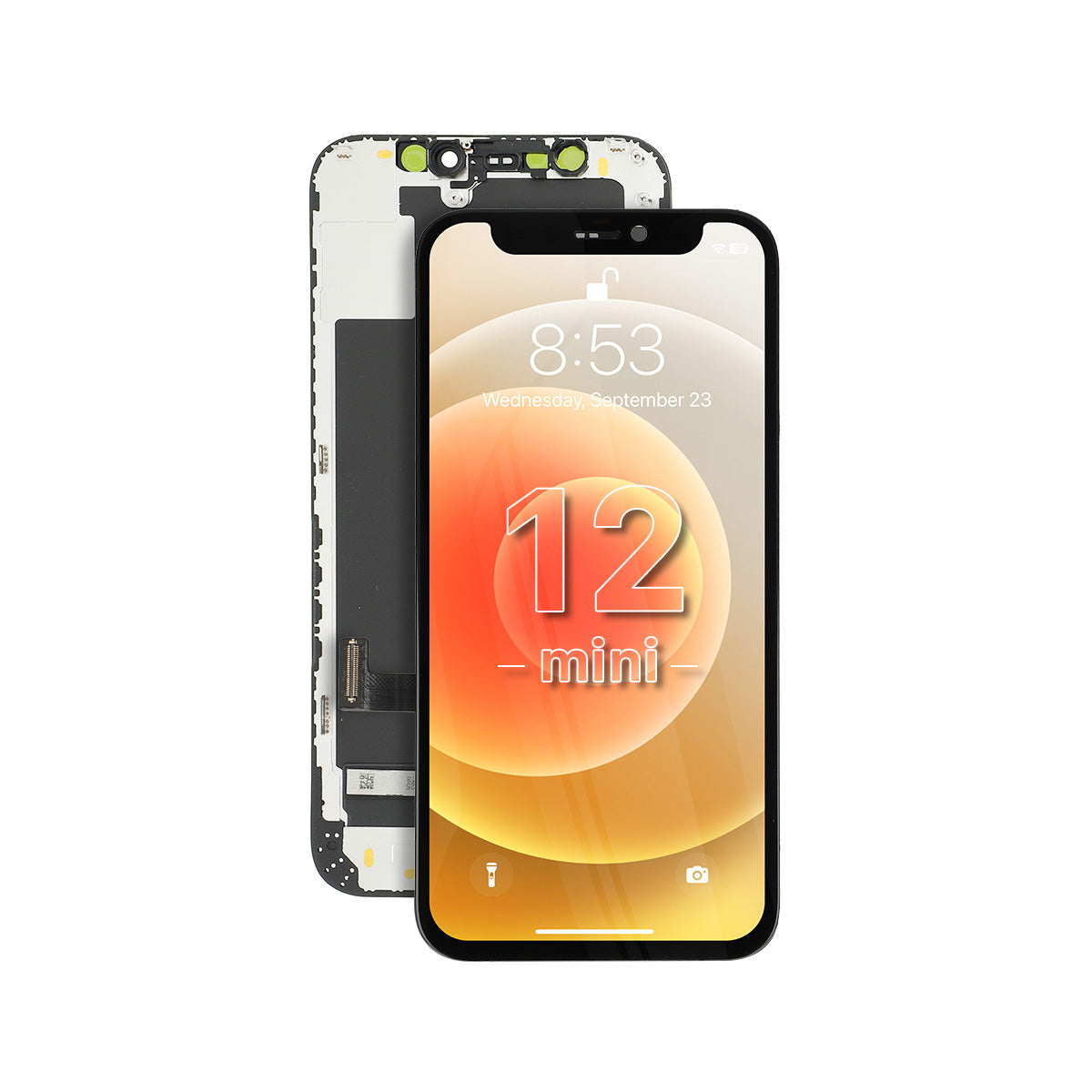 Smartphone with screen and frame on a white background