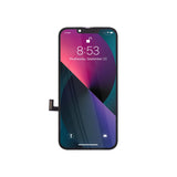 Écran de smartphone avec affichage couleur sur fond blanc