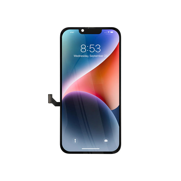 Smartphone display with colorful screen on a white background