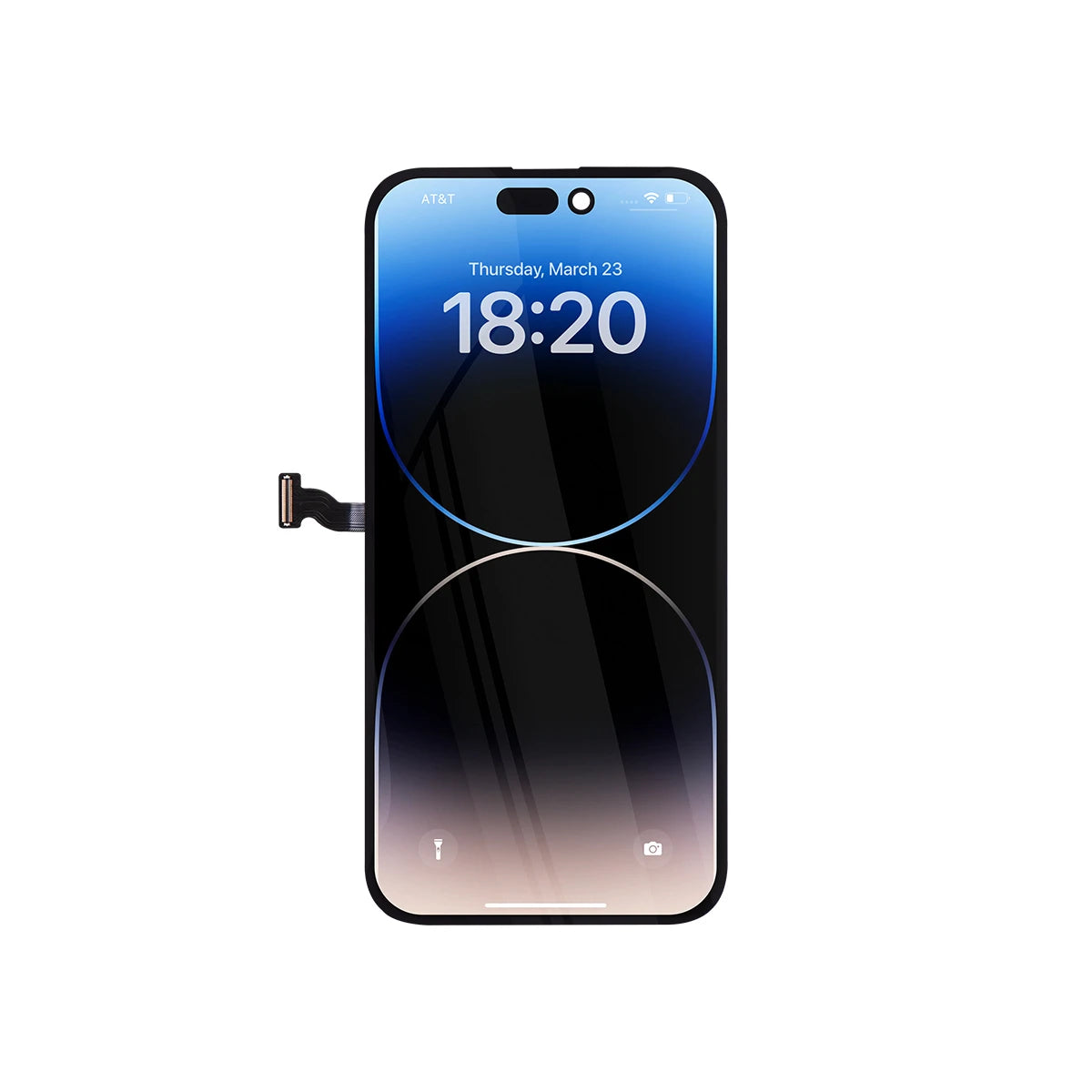 Tela de smartphone com substituição de tela em fundo branco