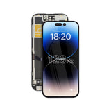 iPhone 14 Pro Bildschirmtausch mit 120 Hz Bildwiederholfrequenz auf weißem Hintergrund