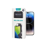 Ersatzteil für iPhone 14 Pro Displaytausch inklusive Verpackung auf weißem Hintergrund