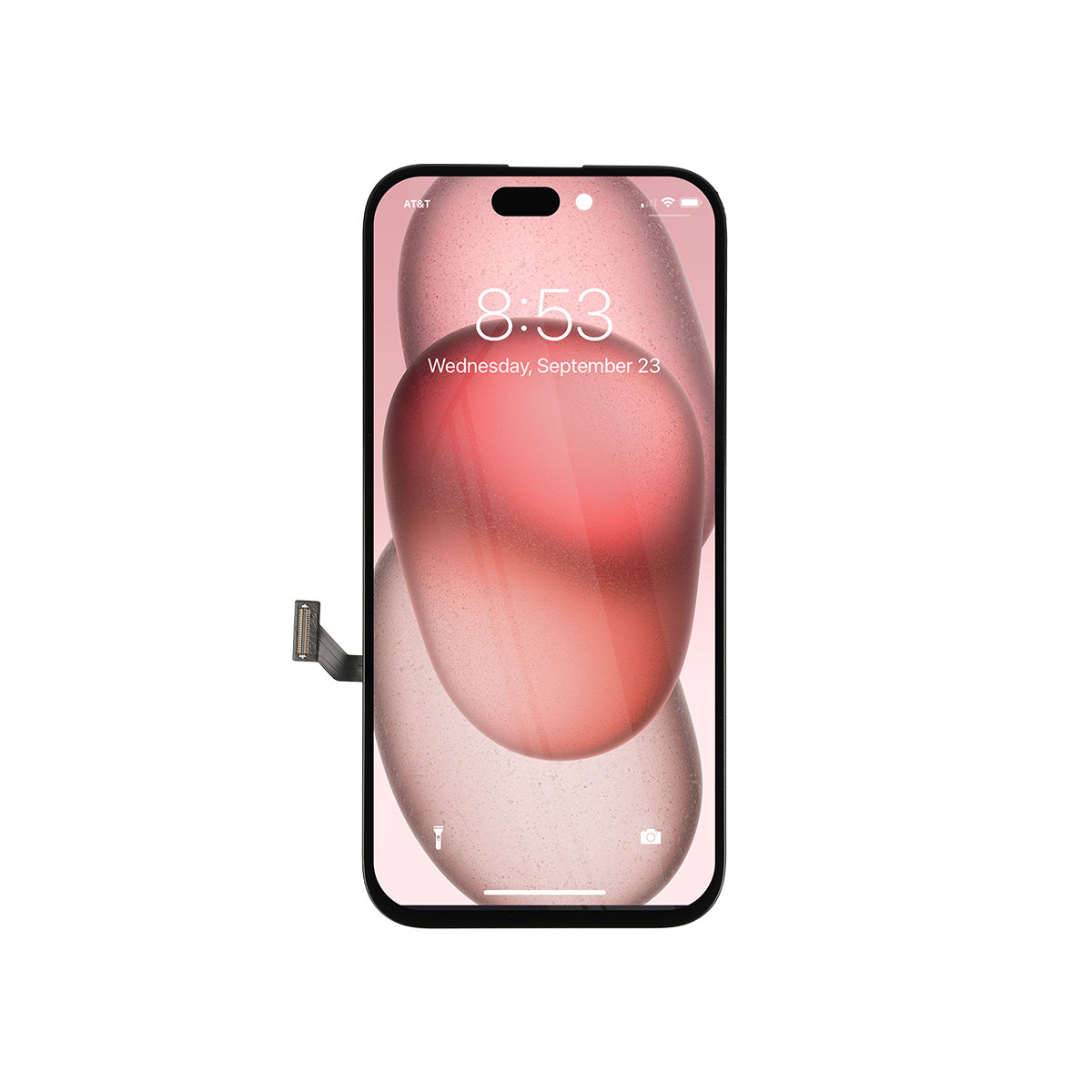 Smartphone with a pink gradient display on a white background