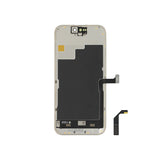 Schermata di un iPhone 15 Pro con cavo flessibile su sfondo bianco