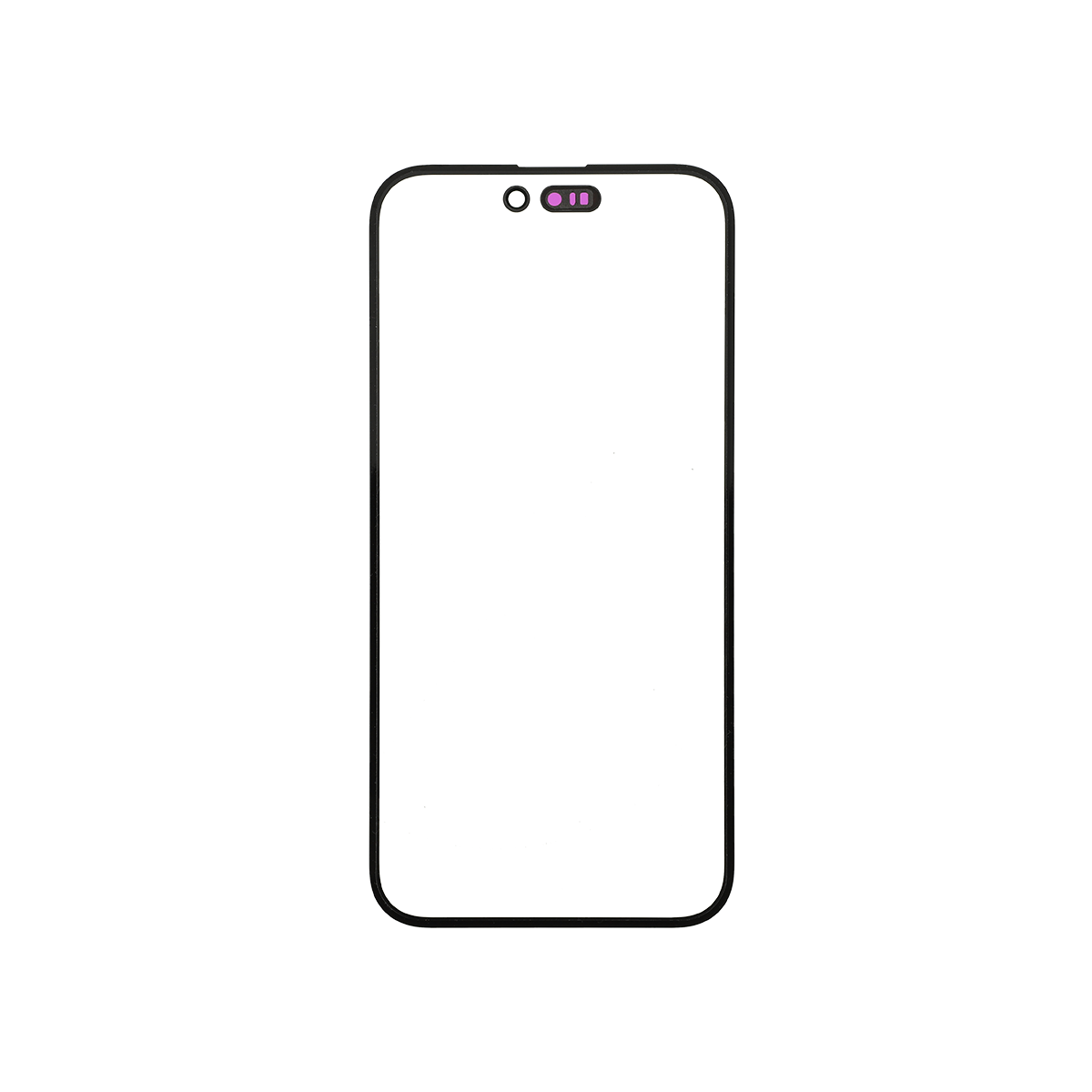 Omtrek van een smartphone op een witte achtergrond