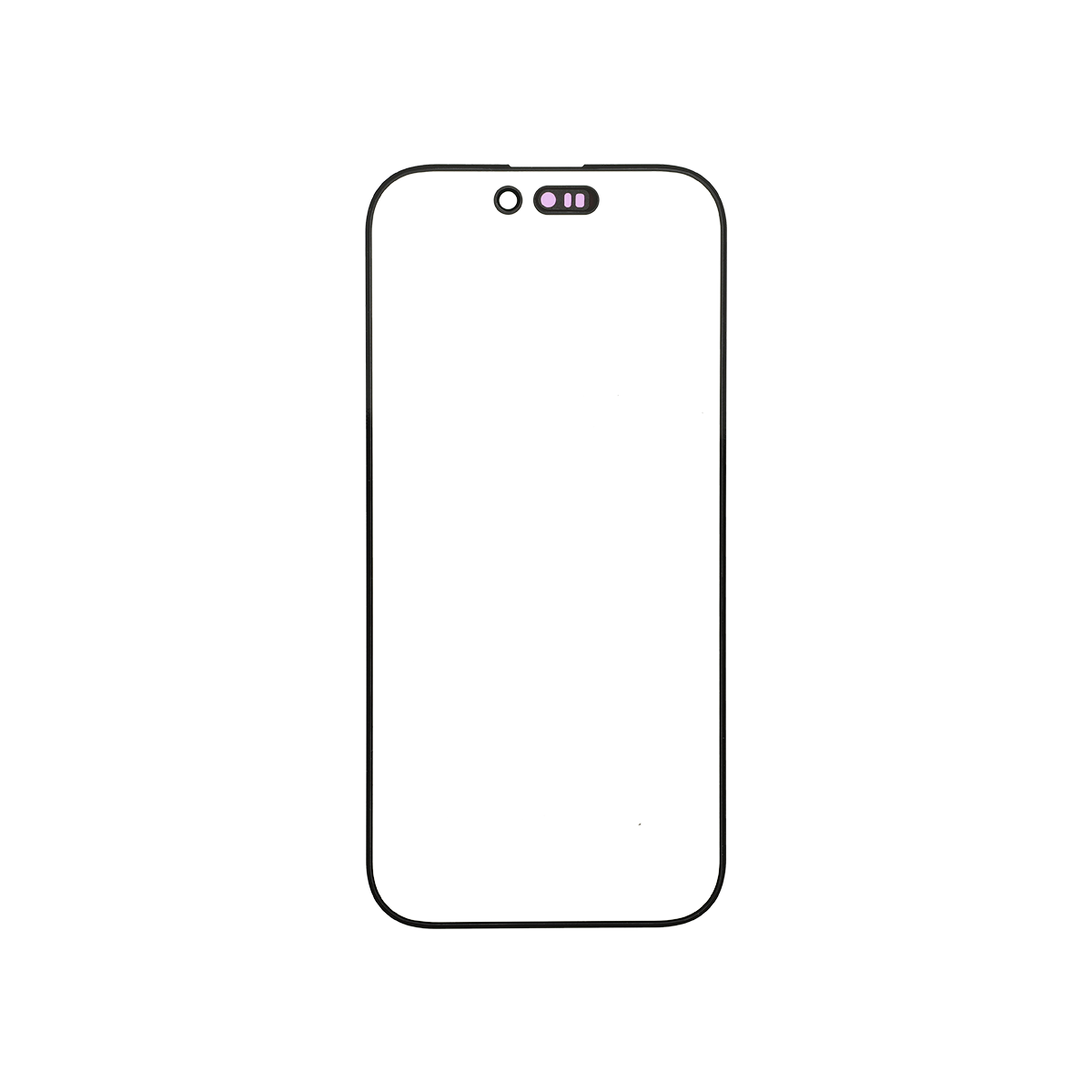 Umriss eines Smartphones auf weißem Hintergrund