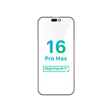 iPhone 16 Pro Max com a inscrição "16 Pro Max" e a marca "REPART" sobre um fundo branco.
