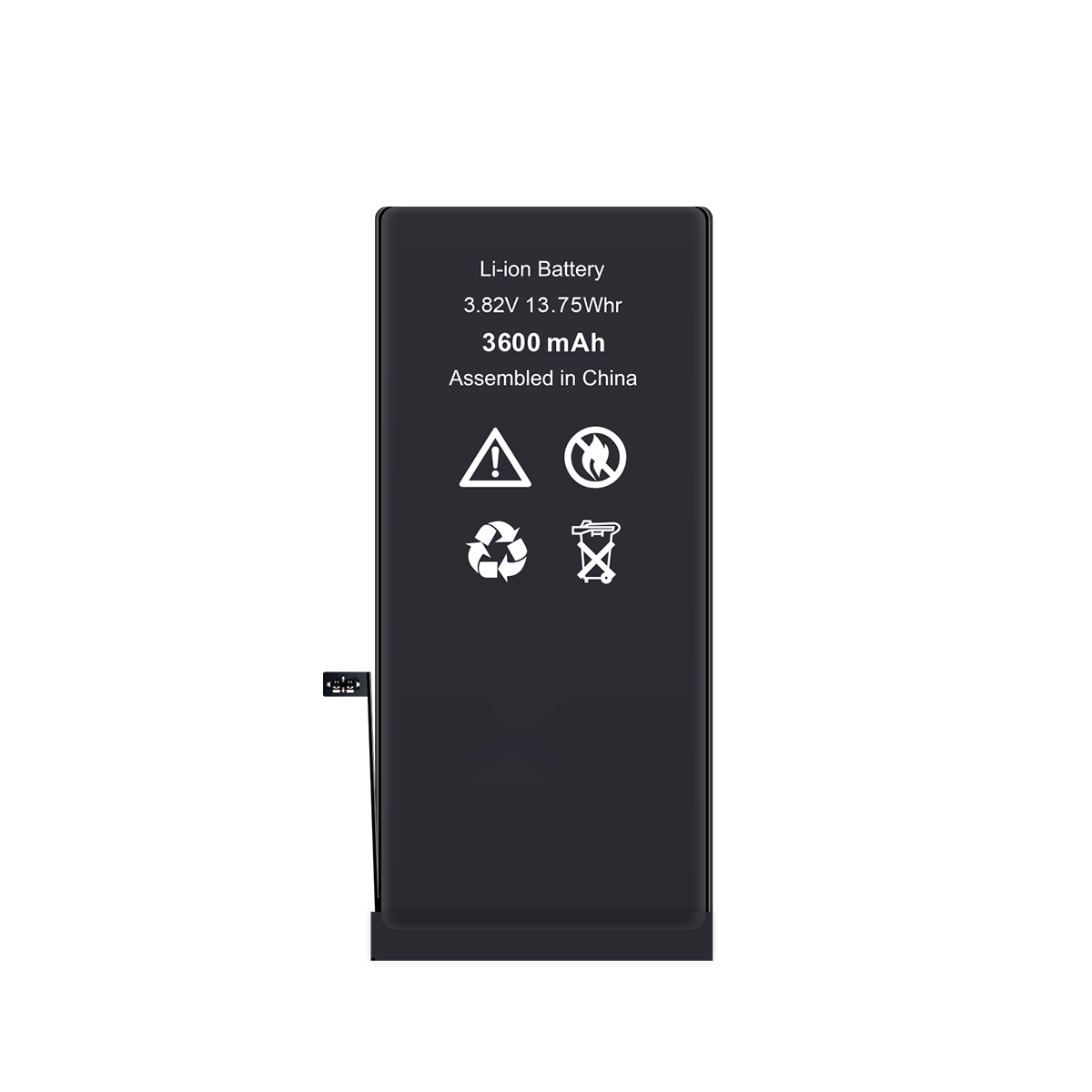 iphone 7 plus lithium-ion battery with specifications on a white background