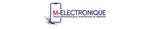 Logo of M-Electronique with a smartphone icon on a transparent background