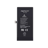Schwarze Batterie mit „REPART“-Schriftzug und Warnhinweisen auf weißem Hintergrund