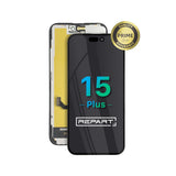 Bildschirmeinheit für Mobiltelefone mit „REPART“-Logo und „Prime“-Qualitätssiegel auf weißem Hintergrund