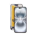 Pantalla de smartphone con conjunto de pantalla sobre un fondo blanco.