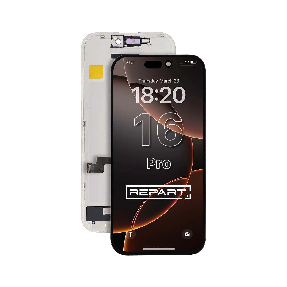 Conjunto de pantalla de teléfono con la marca 'REPART' sobre fondo blanco.