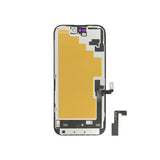 Assemblaggio dello schermo OLED dell'iPhone 16 Ultra su sfondo bianco.