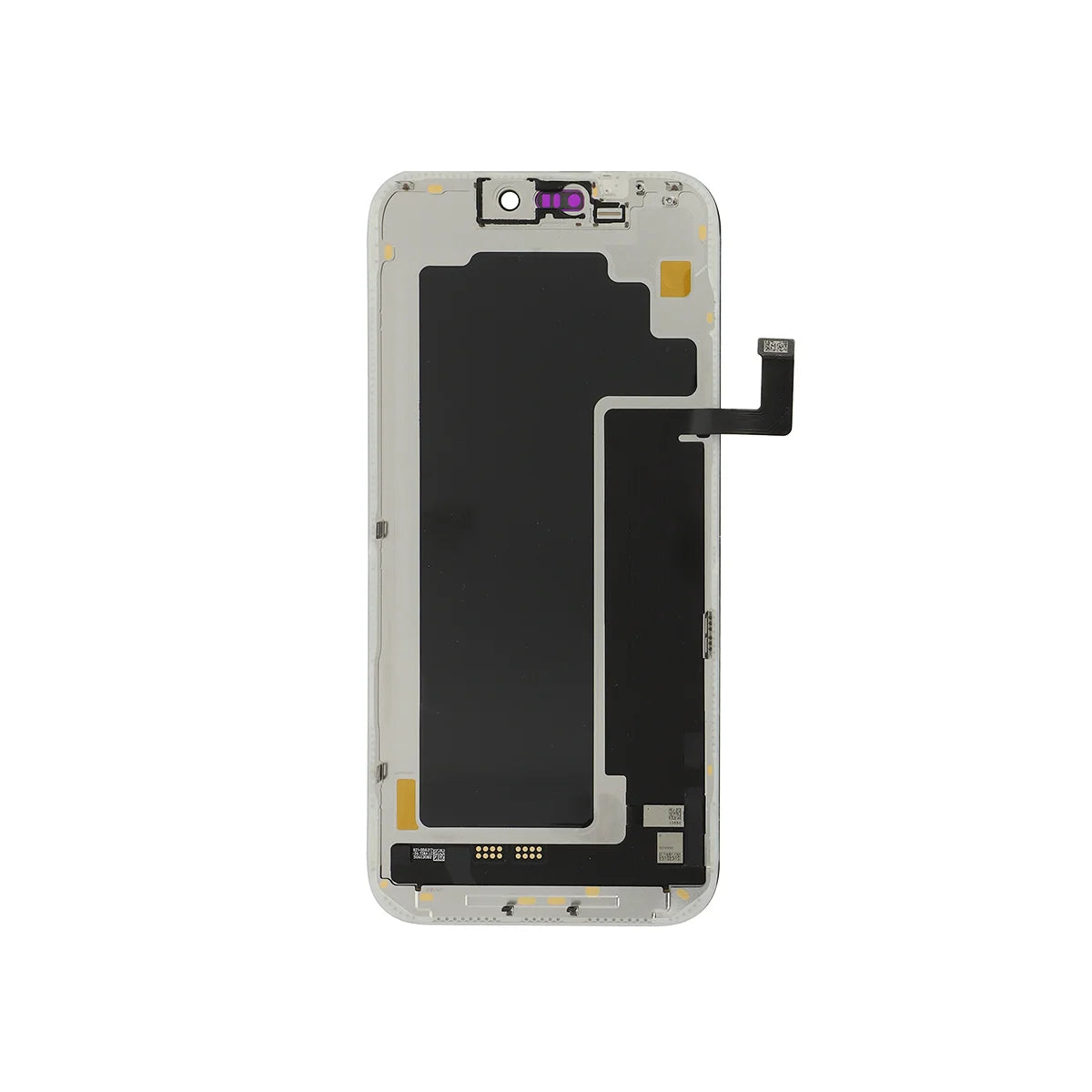 Assemblaggio schermo OLED ultra morbido per iPhone 17 Pro Max su sfondo bianco