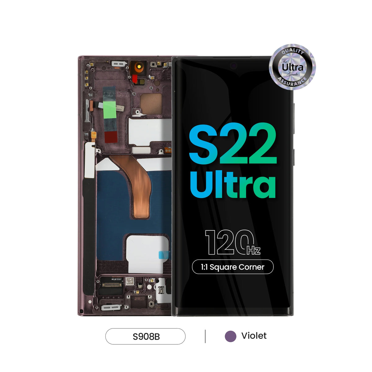 REPART Samsung S22 Ultra Soft OLED Screen Replacement (Ultra, 1:1 Square Corners)