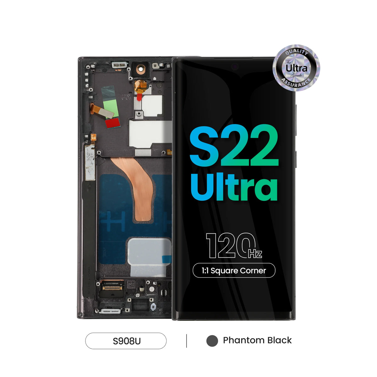 REPART Samsung S22 Ultra Soft OLED Screen Replacement (Ultra, 1:1 Square Corners)