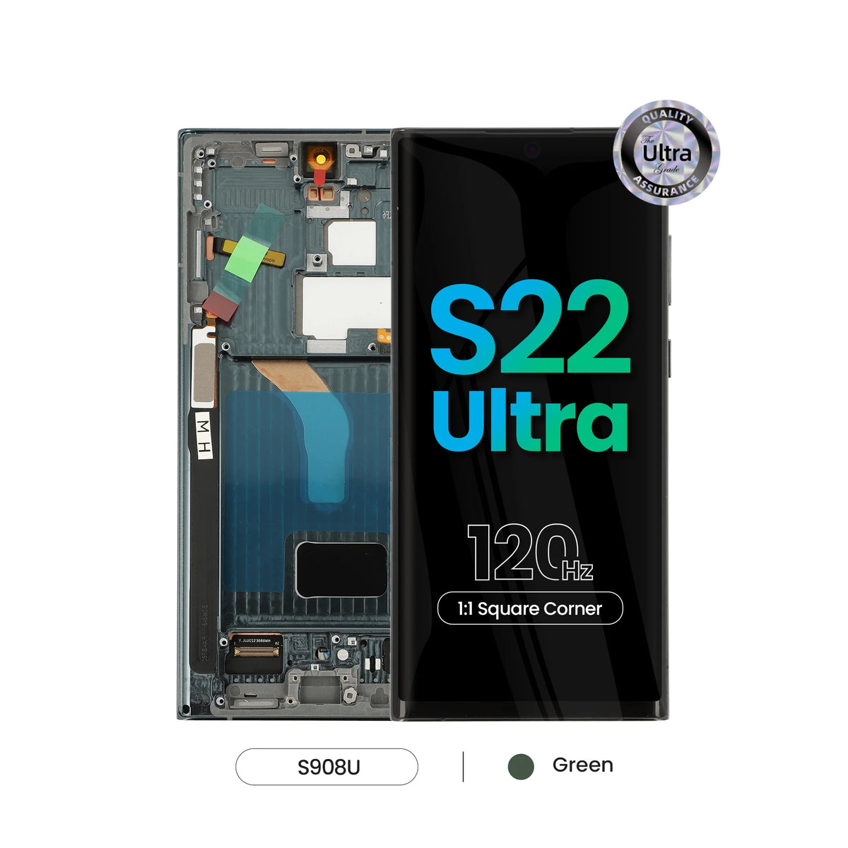 REPART Samsung S22 Ultra Soft OLED Screen Replacement (Ultra, 1:1 Square Corners)