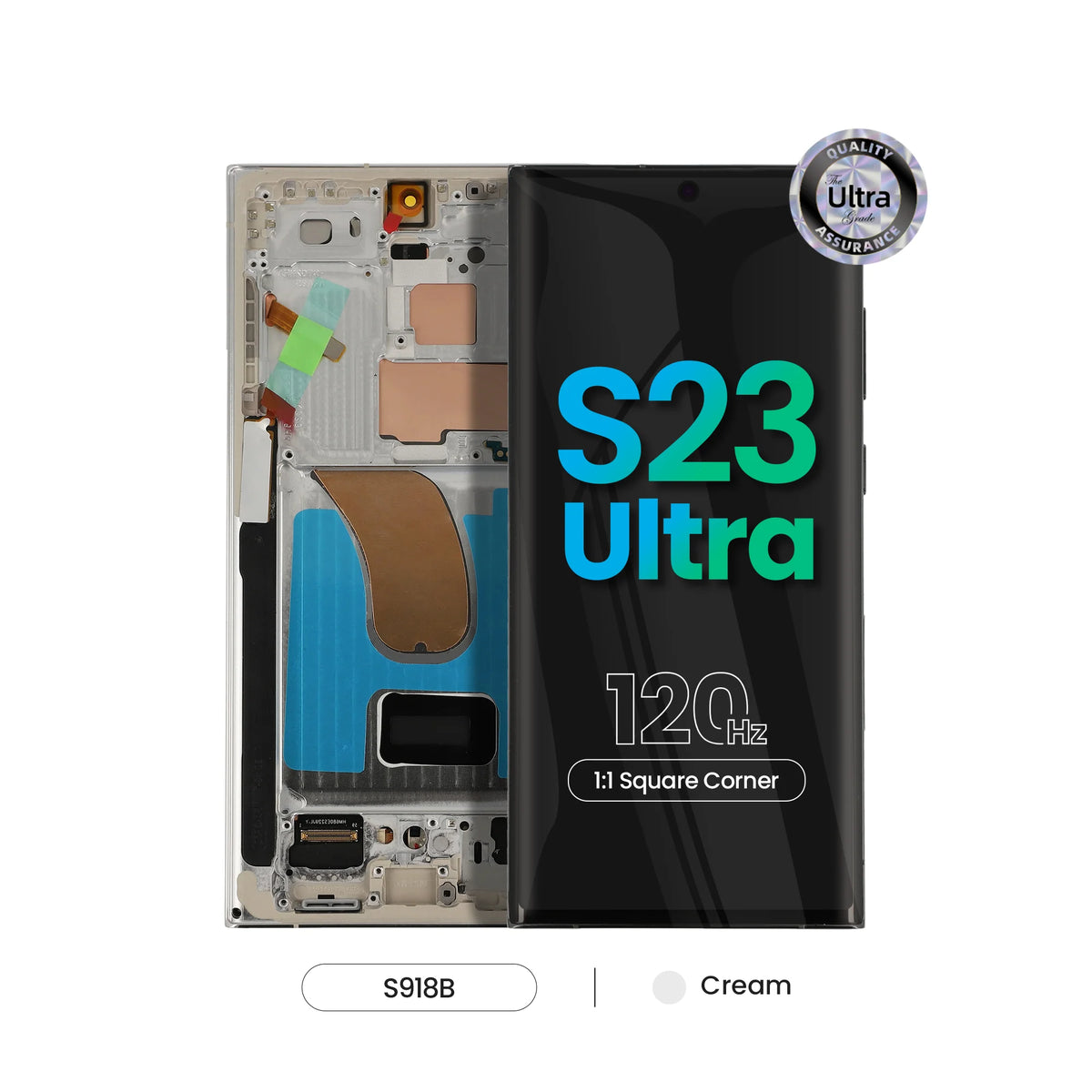 REPART Samsung S23 Ultra Soft OLED Screen Replacement (Ultra, 1:1 Square Corners)