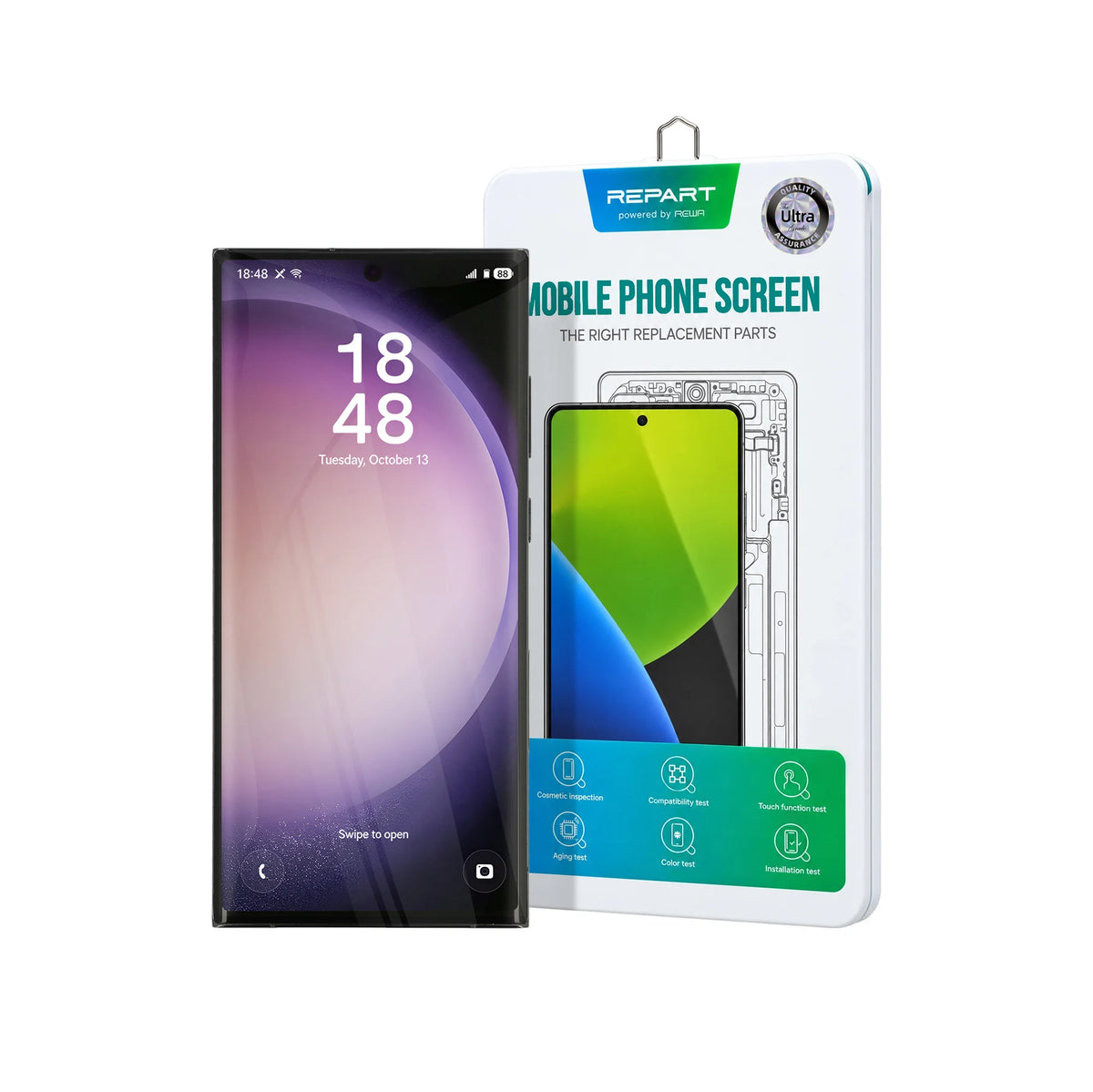 REPART Samsung S23 Ultra Soft OLED Screen Replacement (Ultra, 1:1 Square Corners) - S918U / Lavendar
