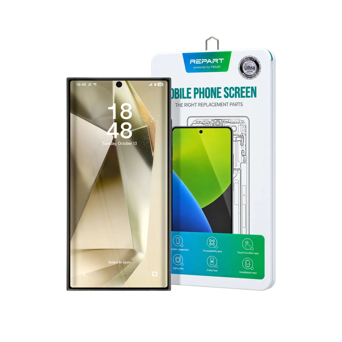 REPART Samsung S24 Ultra Soft OLED Screen Replacement (Ultra, 1:1 Square Corners) - S928U / Titanium Yellow