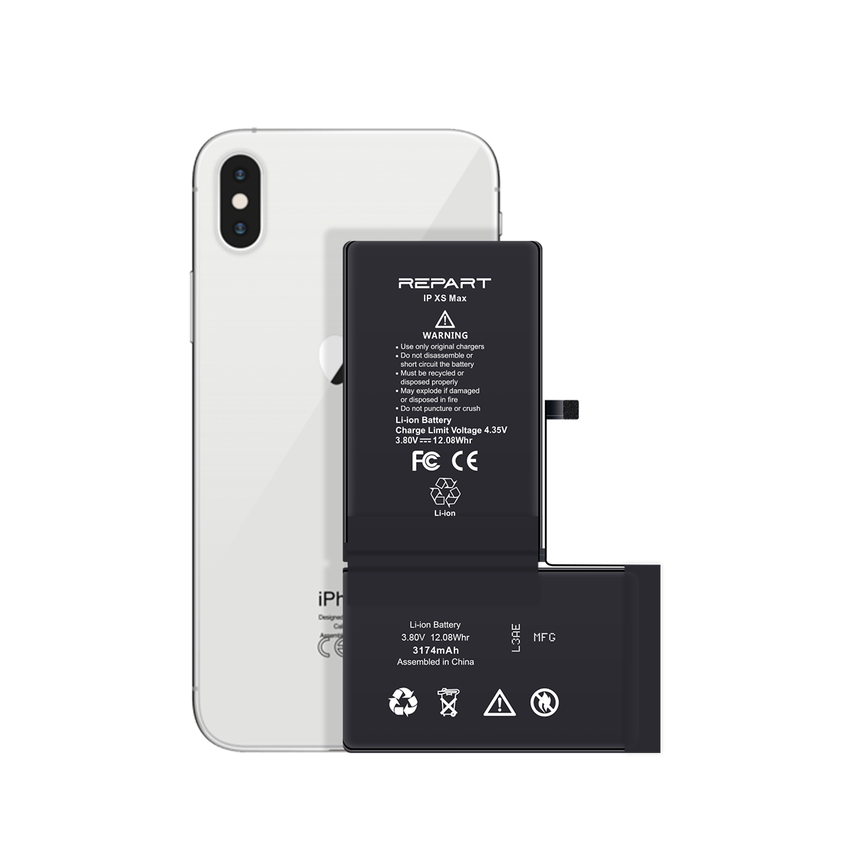 Замена стандартного аккумулятора для iPhone XS Max (из ассортимента) REPART