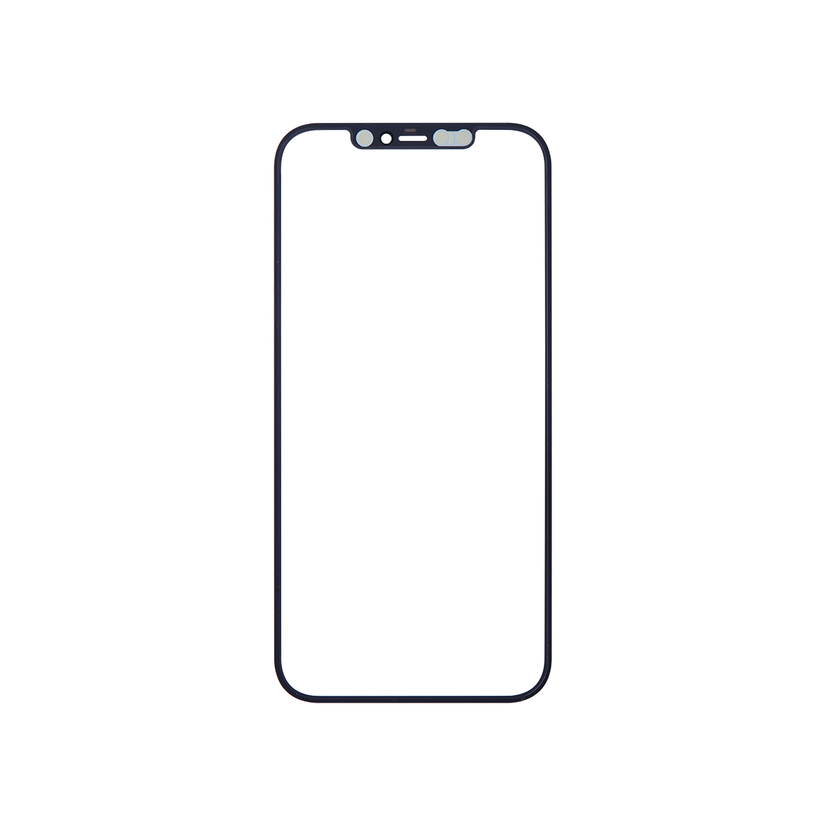 Reemplazo de cristal frontal para iPhone 12 Pro Max con OCA preinstalado.