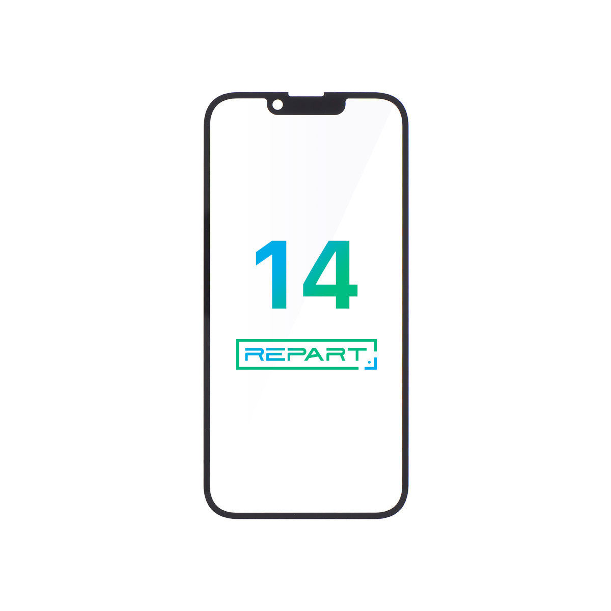 Kit de reemplazo de cristal frontal para iPhone 14 de REPART con OCA preinstalado.