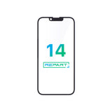 Kit de reemplazo de cristal frontal para iPhone 14 de REPART con OCA preinstalado.