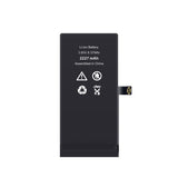 Batteria agli ioni di litio per iPhone 12 mini con specifiche tecniche su sfondo bianco.