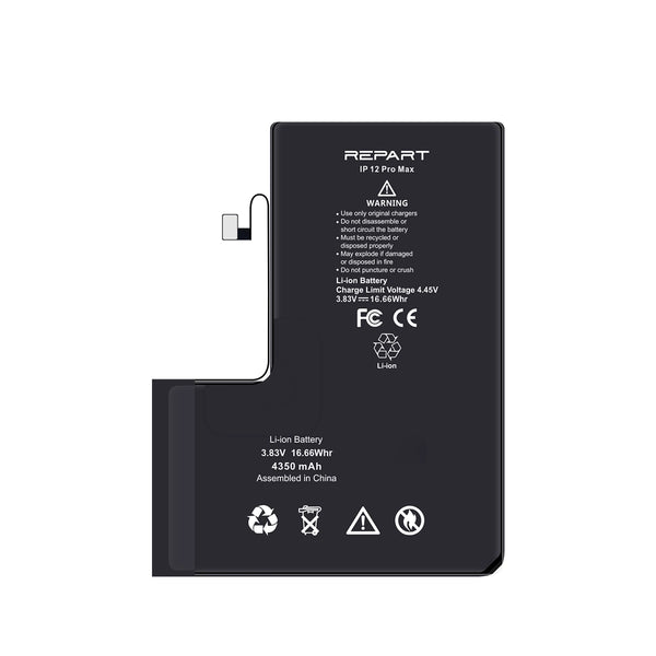 iphone 12 pro max battery with 'REPART' branding on a white background