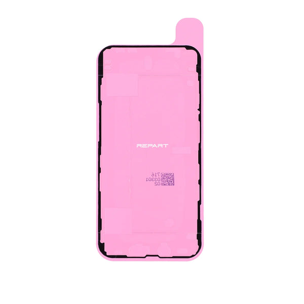 iPhone 13 Plus screen adhesive, pink color in white background