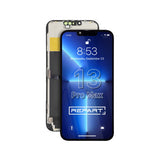 Smartphone with screen and back panel on a white background, featuring 'REPART' branding.