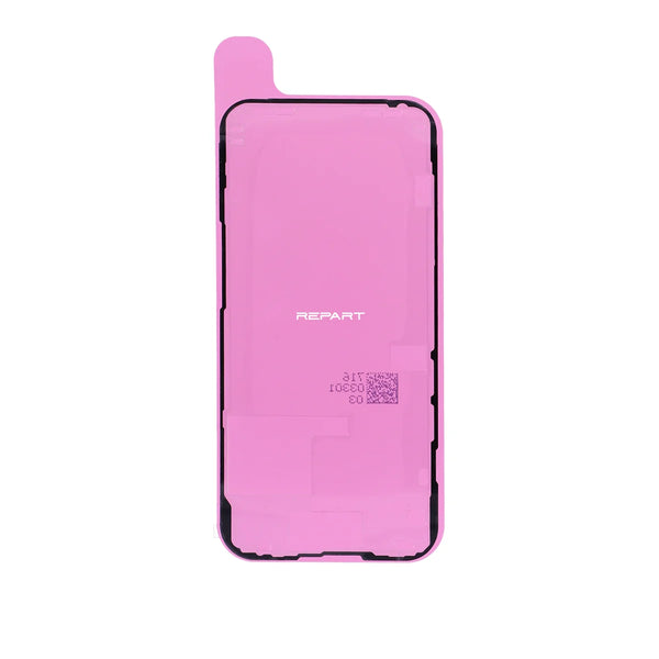 iPhone 14 Pro screen adhesive, pink color in white background