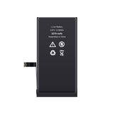 Black lithium-ion battery with specifications on a white background