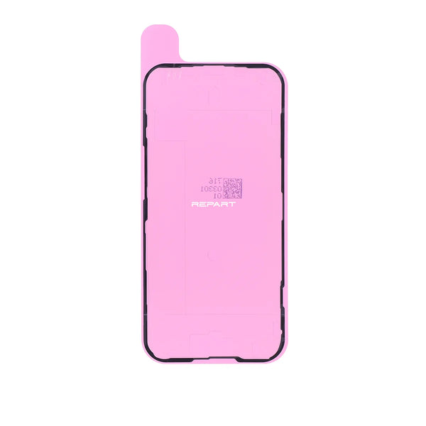 iPhone 15 screen adhesive, pink color in white background