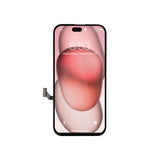 Smartphone with a pink gradient display on a white background
