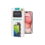 Packaged screen protector for a smartphone with Repart branding on a white background