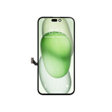 Smartphone display with green screen on a white background