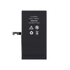 Black lithium-ion battery with safety symbols on a white background