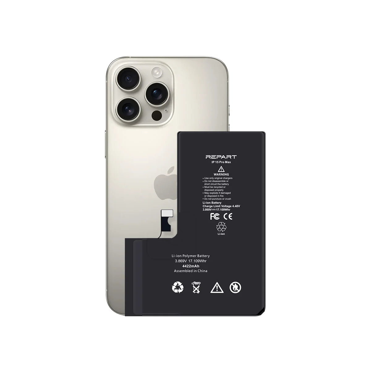 iPhone 15 Pro Max Battery Replacement – REPART Prime | Standard