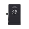Black lithium-ion battery with specifications on a white background