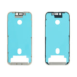 Two phone bezel replacement with a blue tint on a white background