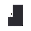 Black iphone battery with a flex cable on a white background