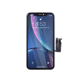Smartphone con protector de pantalla sobre fondo blanco