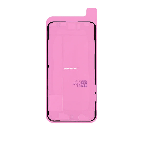 iPhone XS screen adhesive, pink color in white background