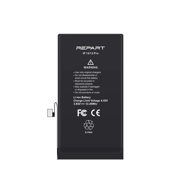 Black battery with Repart branding on a white background