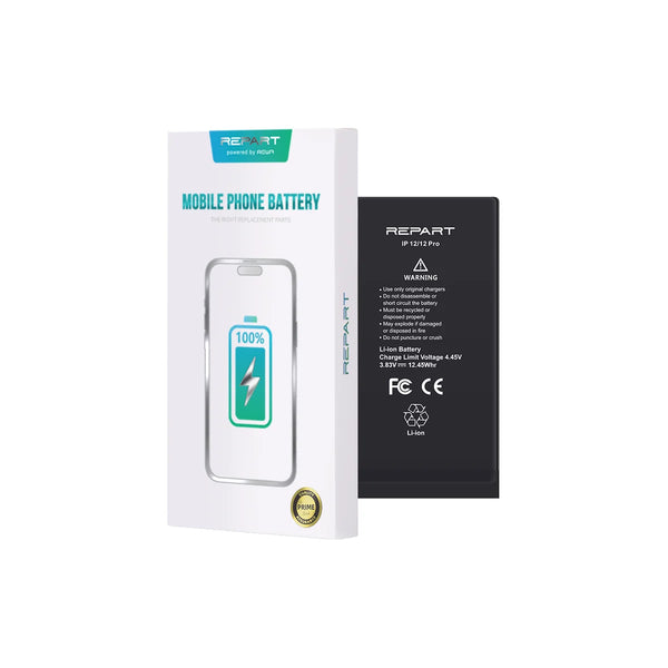 Repart mobile phone battery packaging on a white background