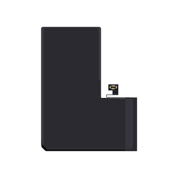 repart iphone 13 pro max battery with a flex cable on a white background